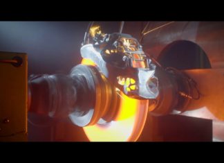 Работа новой тормозной системы Bugatti (ВИДЕО)