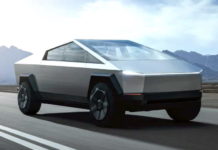Tesla Cybertruck показали в движении Tesla Cybertruck