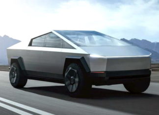 Tesla Cybertruck показали в движении Tesla Cybertruck
