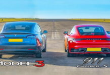Кто быстрее: Porsche 911 или Tesla Model 3? Смотрите сами Porsche911_vs_TeslaModel3