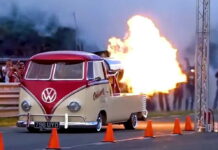 Это стоит увидеть: хиппимобиль Volkswagen с реактивным двигателем Rolls-Royce VW Van rocket