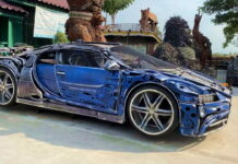 Эффектнее оригинала: взгляните в деталях на гиперкар из металлолома Bugatti Chiron