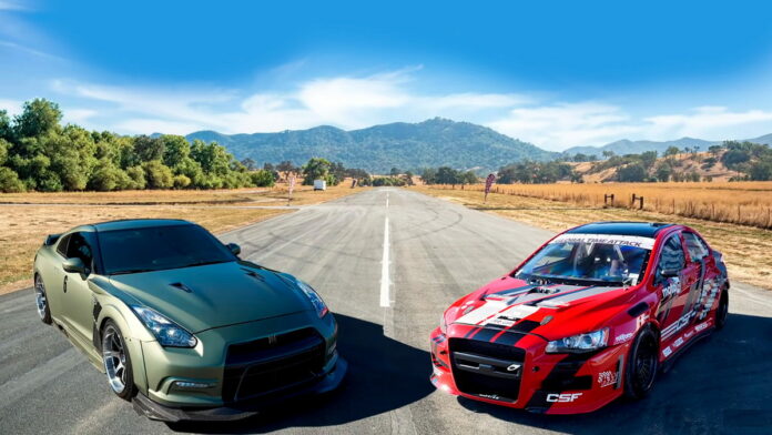 Nissan GT-R vs Mitsubishi Evo X Nissan GT-R vs Mitsubishi Evo X