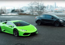 Кто кого: бюджетная Tesla против Lamborghini Huracan Tesla vs Lambo