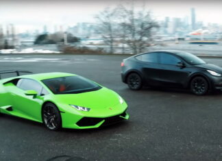 Кто кого: бюджетная Tesla против Lamborghini Huracan Tesla vs Lambo