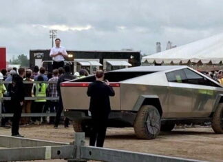 Elon Musk with CyberTruck