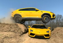 Он снова прыгнул! Блогер с 18 штрафами сиганул на Lamborghini Urus Lambo jump