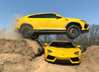 Он снова прыгнул! Блогер с 18 штрафами сиганул на Lamborghini Urus Lambo jump