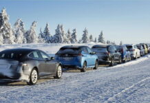 EV car in cold