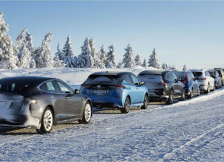 EV car in cold