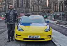 Scottish man in Tesla