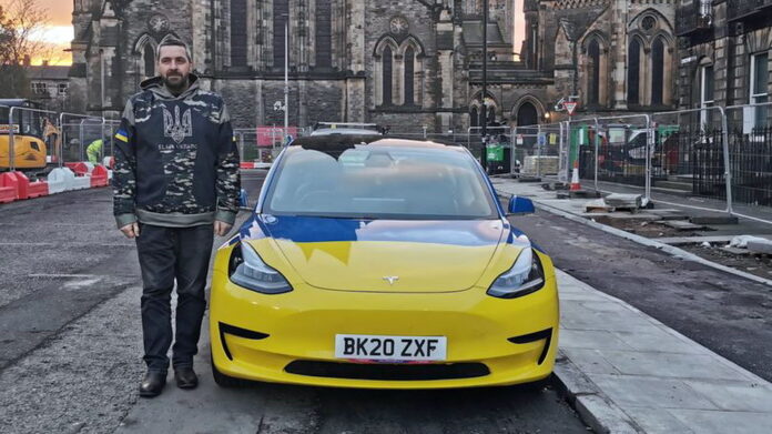 Scottish man in Tesla Scottish man in Tesla
