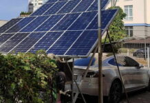 Як побороти блекаут: киянин зробив зарядку на сонячній енергії Charge station Tesla