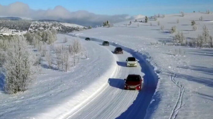 electric car testing winter