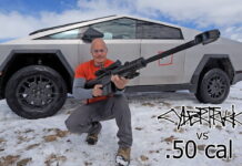 Вони це зробили! Tesla Cybertruck, вразили з вогнепальної зброї (відео) Tesla Cybertrack vs 50-cal-barrett