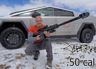 Вони це зробили! Tesla Cybertruck, вразили з вогнепальної зброї (відео) Tesla Cybertrack vs 50-cal-barrett