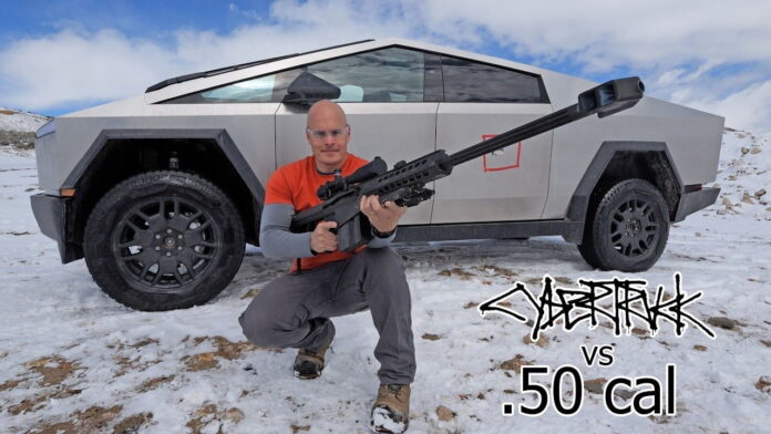 Tesla Cybertrack vs 50-cal-barrett 1 Tesla Cybertrack vs 50-cal-barrett